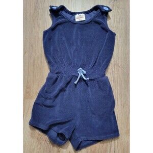 Hanna Andersson French Terry Cloth Tank Romper Youth 110 size 5 Blue pockets